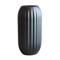 Murano vaso oval fosco em vidro D13xA29cm cor preta