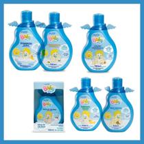 Muriel Baby Menino Kit 6 Peças Shampoo Condicionador Colonia Oleo Sabonete Liquido Loção hidratante