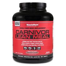 MuscleMeds CARNIVOR LEAN MEAL shake de substituição de refeição alimentar integral, MRE, isolado de proteína bovina, batata branca, batata-doce, 40g de proteína, 40 g de carboidratos, sem lactose, sem açúcar, Chocolate Fudge 20 porções