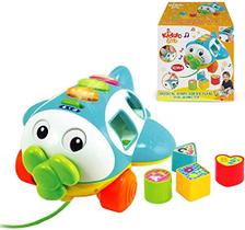 Musical Shape Sorter Plane, Pull-Along Toy - Talking and Singing Airplane Toy with Music for Toddlers and Kids, Ages 12 a 48 Months