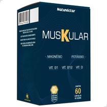 Muskular Suplemento Alimentar 60 Cápsulas Magnésio Potássio 100 Pura Natural Original sem sabor