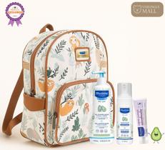 Mustela Kit Baby Rico Gel levatante 500ml, Shampoo RecemNascido 150ml, Creme Preventivo 108g, Mochila Exclusiva