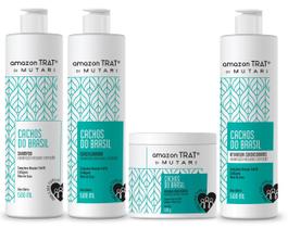 Mutari kit amazon trat shampoo 500ml + condicionador 500ml + máscara 500g + ativador 500mlcachos do brasil