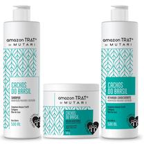 Mutari kit amazon trat shampoo 500ml + máscara 500g + ativador 500mlcachos do brasil