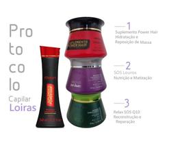 Mutari kit suplemento 300g + blond vegan 300g + sos q10 300g + shampoo power hair 240ml everyday