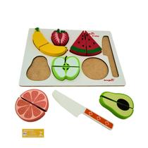 Mutti Frutas Brinqmutti Kit Alimentos Crec Crec com tiras autocolantes em Madeira Encaixe com Acessorios Mutti Frutas Brinqmutti Kit Alimentos Crec Crec com tiras autocolantes em Madeira Encaixe com Acessorios