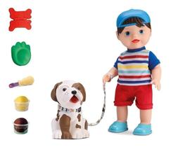 My Little Colection My Pet(Boy) Boneco C/Cachorro e Acessórios. - Diver Toys