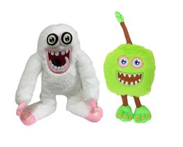 My Singing Monsters Kit 2 pelúcias Mamoot branco e Sabugo - Fgertr