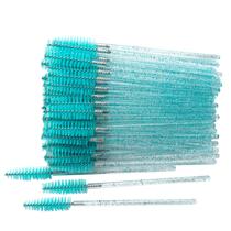 MyAoKuE-UP 300 Pack Varinhas de rímel descartáveis Cristal Ouro Punho Pincel Varinha e Cílios Ferramenta de Extensão Bulk Makeup Aplicador (Crystal Blue/Deep Green-)