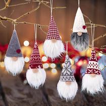 MYH DECO 6 Pack Gnome de pelúcia Natal Gnomo Decorações Ornamentos Conjunto - Natal Gnome Pelúcia Escandinava Santa Barba Enfeites para Árvore de Natal Home Decor (8 polegadas)