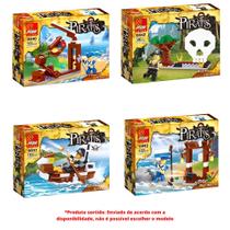 N/A Jogo, brinquedo de montar 96 a 102 Peças, Sortidos Pirata Blocks Polibrinq - BK005