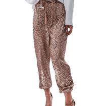 N-A1201-Calça Jogger Feminina Festa Balada Lantejoula Paetê Brilho