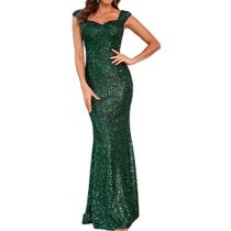 N-C1604 -Vestido Festa Longo Paetê Lantejoula Luxo Madrinha C806 N-C1604 -Vestido Festa Longo Paetê Lantejoula Luxo Madrinha C806