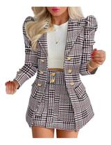 N-C1809-Conjunto Social Alfaiataria Blazer Saia Xadrez M48 N-C1809-Conjunto Social Alfaiataria Blazer Saia Xadrez M48