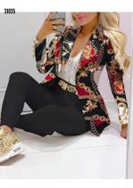 N-C1811-Conjunto Social Alfaiataria Calça Elegante Blazer Xadrez M88