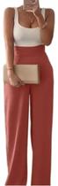 N-D0340-Macacão Feminino Elegante Acinturado Retrô Pantalona Social N-D0340-Macacão Feminino Elegante Acinturado Retrô Pantalona Social