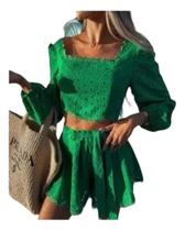 N-D0502-Conjunto Feminino Renda Lese Laise Shorts Top Cropped 213p N-D0502-Conjunto Feminino Renda Lese Laise Shorts Top Cropped 213p