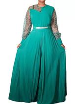 N-D0806-Macacão Feminino Longo Plissado Plus Size Manga Bufante 591k N-D0806-Macacão Feminino Longo Plissado Plus Size Manga Bufante 591k
