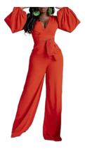 N-D0903-Conjunto Feminino Blusa Manga Bufante Calça Pantalona