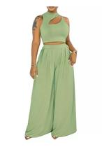 N-D0904-Conjunto Feminino Blusa Calça Pantalona Elegante Festa