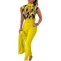 N-D3801-Conjunto Festa Luxo Cinto Calça Blusa Moderno Estampado Gola Social Trabalho Reunião Evento 5JL3102 N-D3801-Conjunto Festa Luxo Cinto Calça Blusa Moderno Estampado Gola Social Trabalho Reunião Evento 5JL3102