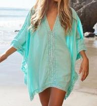 N-E0203 Saída Praia Vestido Estampado Plus Size Elegante Luxo