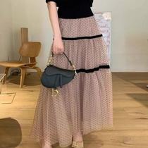 N-F4301-Saia Feminina Tule Poá Festa Elegante Chique