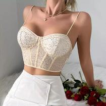 N-G0209-Blusa Festa Balada Sexy Brilho Top Cropped Luxo Jl1318 N-G0209-Blusa Festa Balada Sexy Brilho Top Cropped Luxo Jl1318