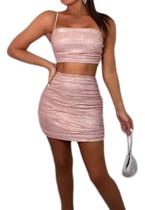 N-G1702 Conjunto Festa Luxo Cropped Saia Lurex Brilho 5jn0409