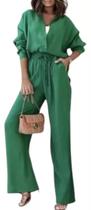 N-H0501-Conjunto Feminino Pantalona Camisão Social Elegante Branco N-H0501-Conjunto Feminino Pantalona Camisão Social Elegante Branco