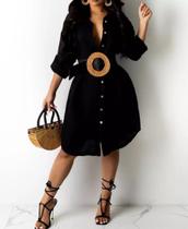 N-H2201-Camisa Blusa Maxi Camisão Solta Vestido Linho Saída Praia