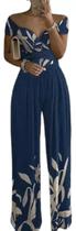 N-I0308-Macacão Longo Feminino Estampado Floral Pantalona 421p