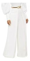 N-K0101-Calça Feminina Social Branca Alfaiataria Pantalona Luxo 338r
