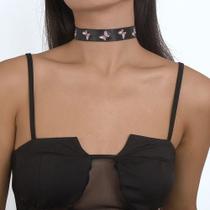 N-L0355 Colar Choker Bordado Borboleta N-L0355 Colar Choker Bordado Borboleta