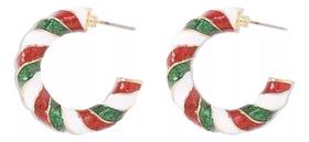 N-L0399-Brinco Bijuteria Festa Luxo Argolinha Natalina Charme 22s53