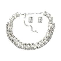 N-L19109-Conjunto Feminino Colar e Brinco Strass Zirconia Casamento Noiva Réveillon Festa Formatura Luxo Presente N-L19109-Conjunto Feminino Colar e Brinco Strass Zirconia Casamento Noiva Réveillon Festa Formatura Luxo Presente