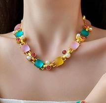 N-L1968-Colar Bijuteria Festa Luxo Pérola Gargantilha Charme 24o15