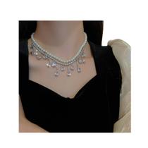 N-L2018-Colar Bijuteria Festa Luxo Duplo Pérola Gota Dágua M0832 - xumi_xumi_xumi