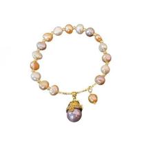 N-L2051 Pulseira Bijuteria Festa Luxo Pérolas Gatinho Delicada Jl324