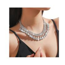 N-L32-L0334-Colar Bijuteria Festa Luxo Brilho Choker Casamento A2441