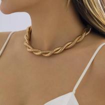 N-L4002-Colar Bijuteria Festa Luxo Entrelaçado Elegante Chique A0644