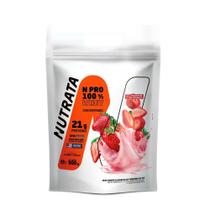 N Pro 100% Whey - Refil Sabor Morango - Nutrata 900g N Pro 100% Whey - Refil Sabor Morango - Nutrata 900g