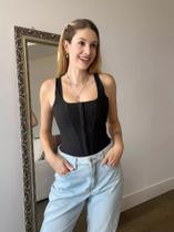 N0101-Top Cropped Blusa Feminina Corset Retrô Tira Sexy