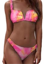 N0262-Biquíni Bikini Bojo Aro V Asa Delta Tie Dye Lançamento Luxo