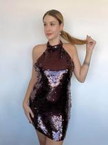 N0354-Vestido Festa Balada Sexy Gola Alta Lantejoula Brilho Ag404 N0354-Vestido Festa Balada Sexy Gola Alta Lantejoula Brilho Ag404