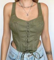 N0355-Blusa Top Cropped Festa Balada Cropped Amarração Assimétrico