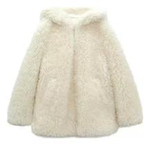 N0384-Casaco Capuz Pelo Peludo Pelinhos Comfy Inverno Quentinho