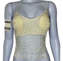 N1042-Top Cropped Tricô Crochê Frente Única Pedraria Preto 355k N1042-Top Cropped Tricô Crochê Frente Única Pedraria Preto 355k