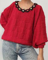 N1068-Blusa De Frio Casaco Tricô Crochê Inverno Manga Buffante N1068-Blusa De Frio Casaco Tricô Crochê Inverno Manga Buffante