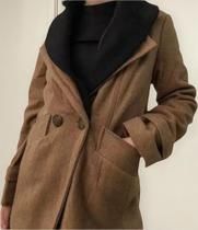 N1075-Blusa De Frio Casaco Sobretudo Feminino Elegante 166m